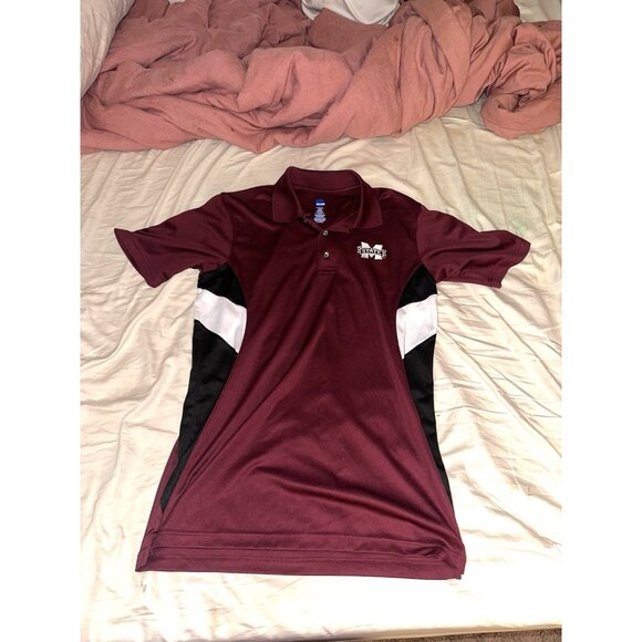Men’s Msu Mississippi State Polo Maroon Size Medium Ncaa - Picture 4 of 4